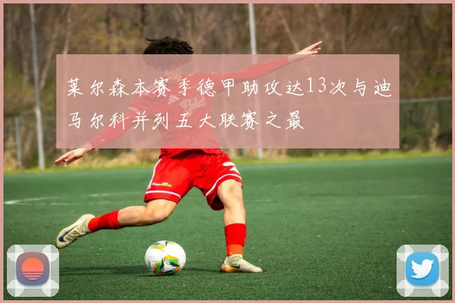 莱尔森本赛季德甲助攻达13次与迪马尔科并列五大联赛之最